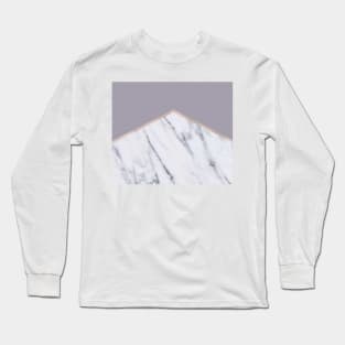 Smokey lilac - rose gold geometric marble Long Sleeve T-Shirt